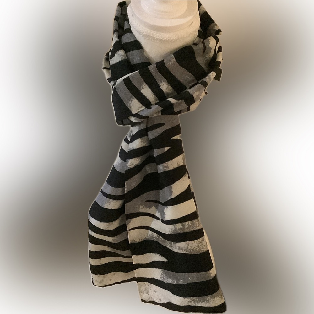 Talbots Rectangular Zebra Stripe Scarf